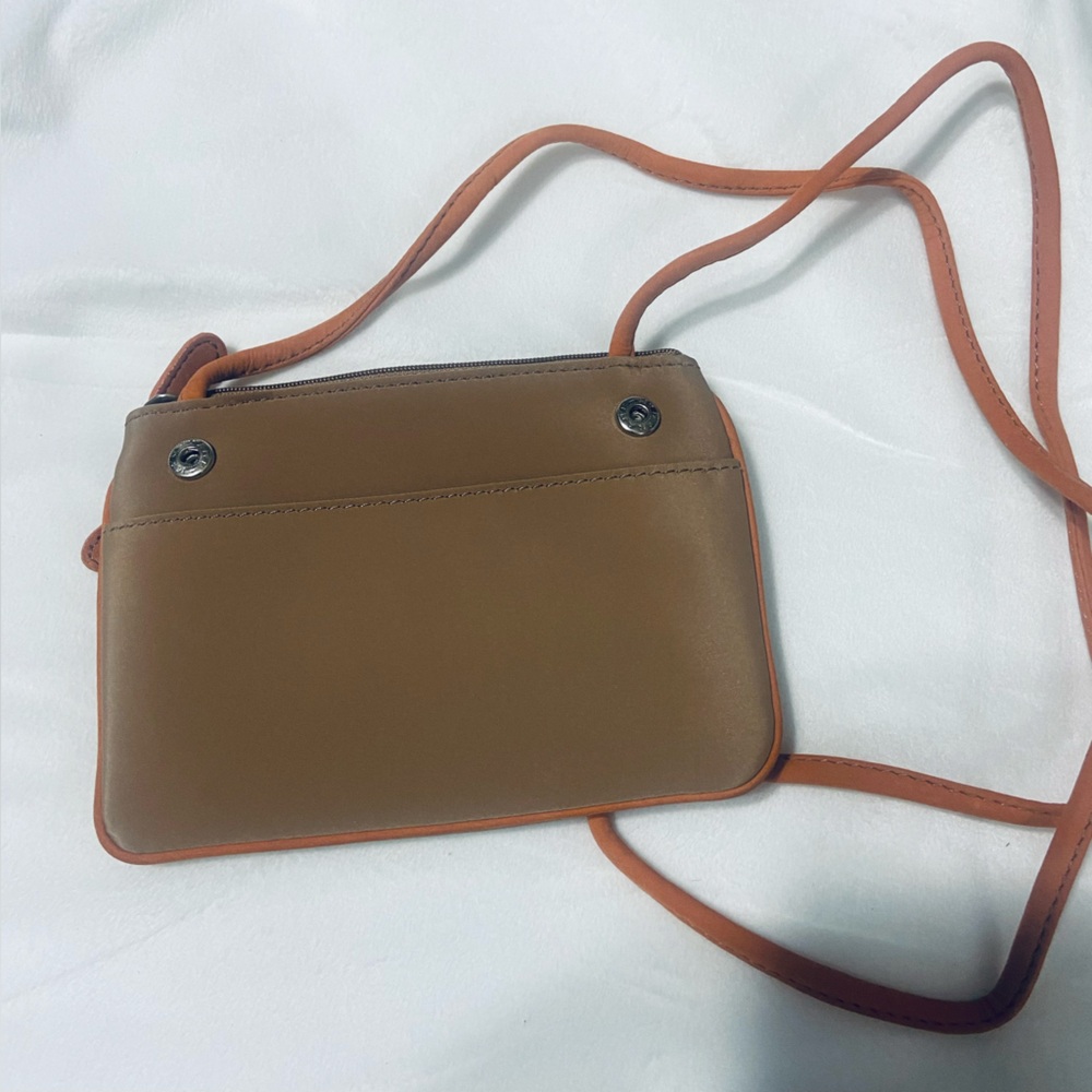 Jones New York Brown and Orange mini micro Crossbody Bag - Picture 2 of 8